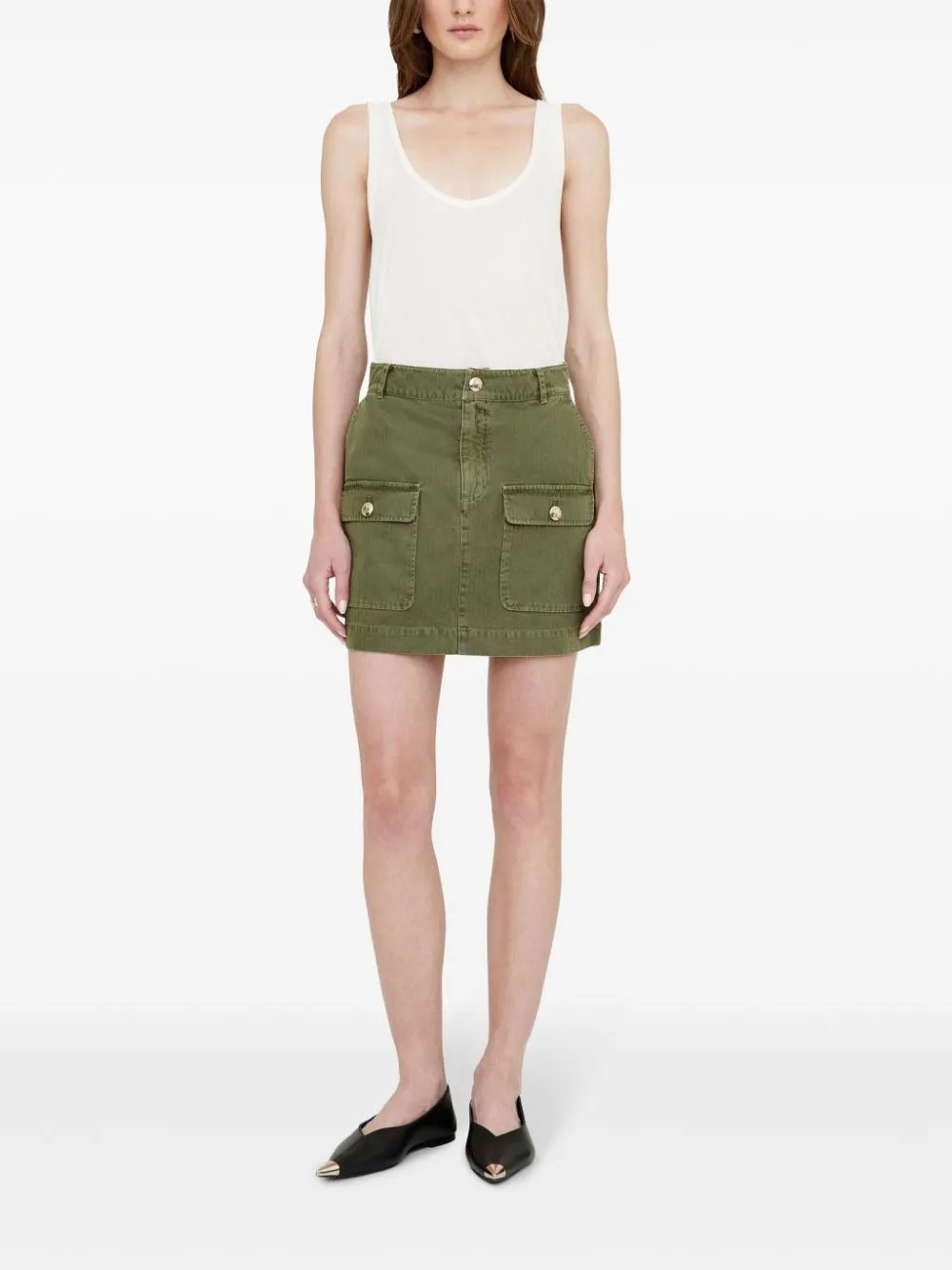 Anine Bing Aliza Skirt in Army Green