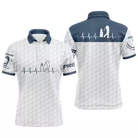 Battement de Coeur Golfer, Polo de Golf Blanc et Bleu Marine, Polo Personnalisé Pour Votre Association - CTS18052218_KYC