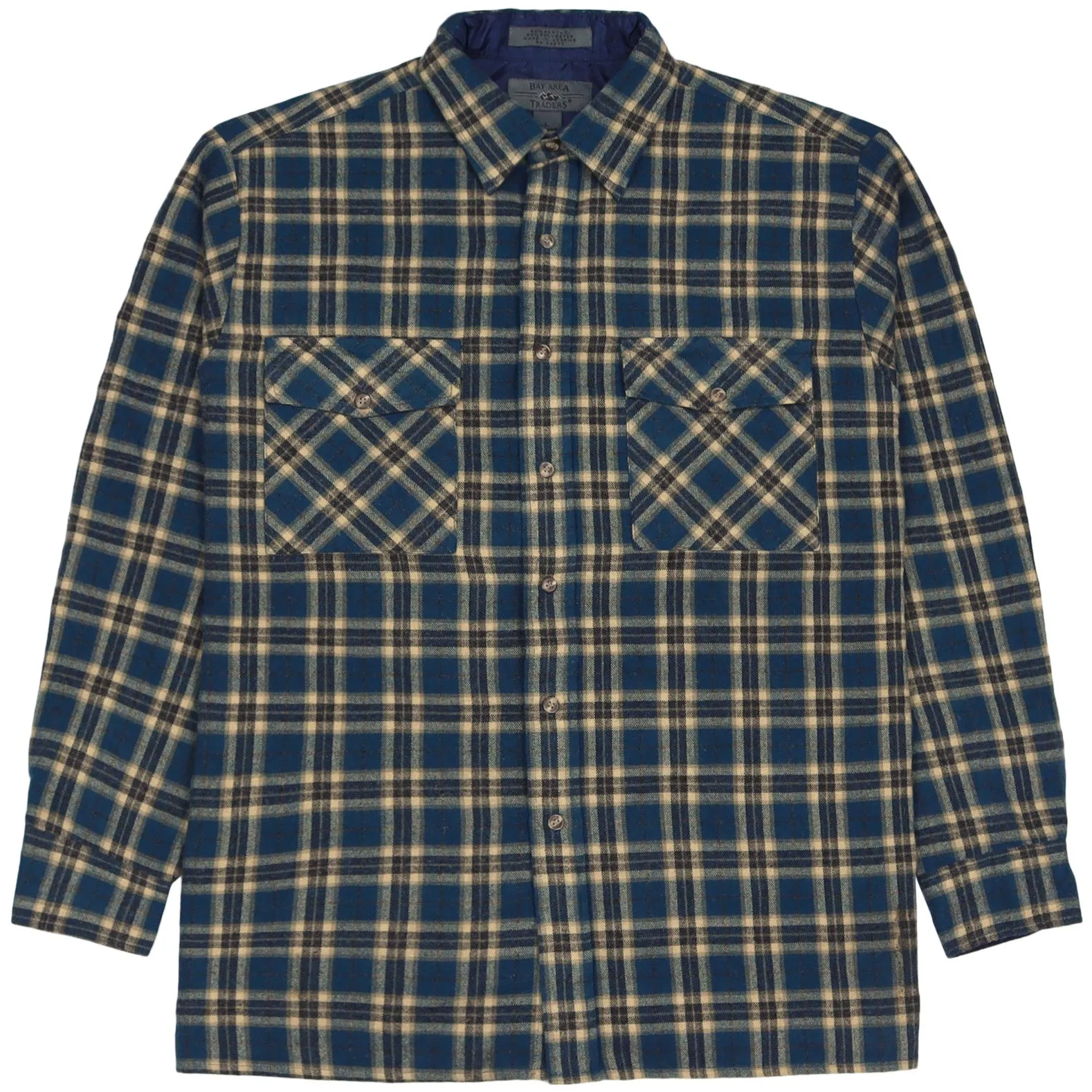 Bay Area Traders Checkered Flannel Shirt Green Blue