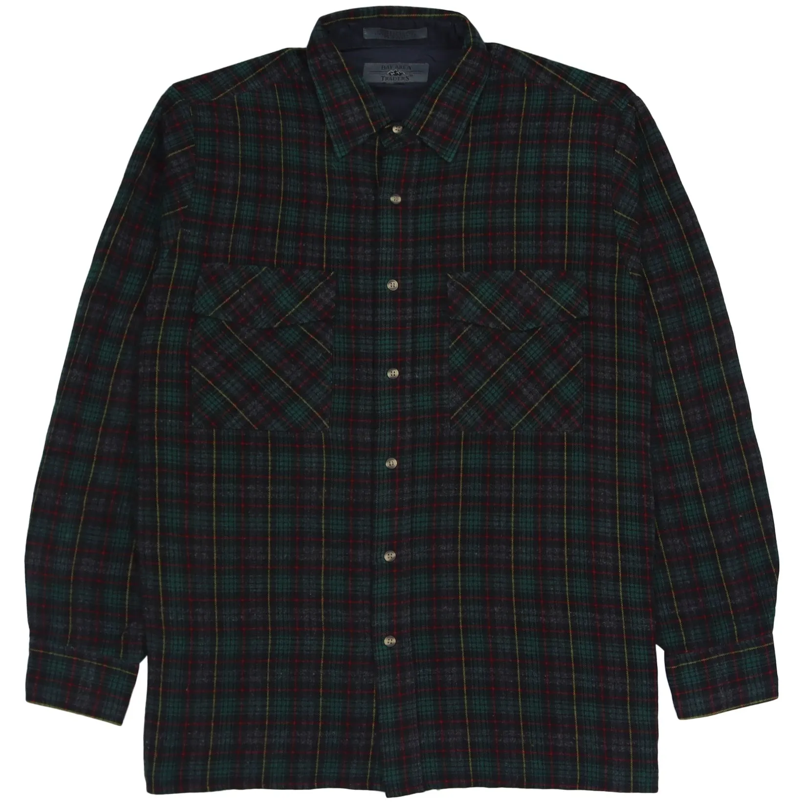 Bay Area Traders Checkered Flannel Shirt Green Red