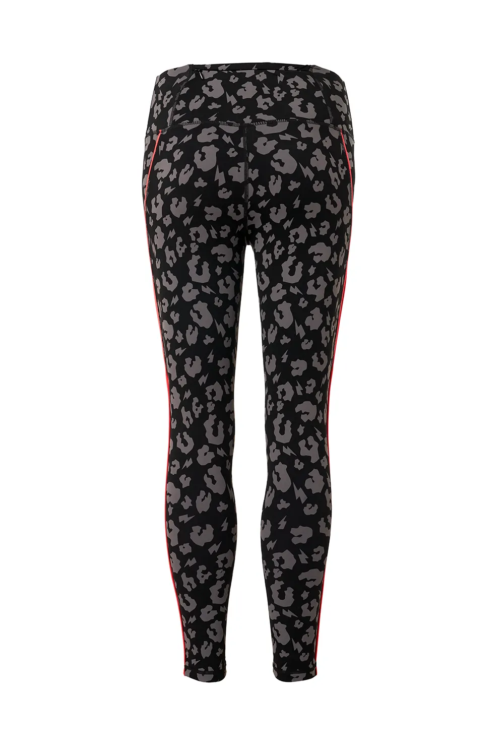 Black with Grey Leopard Full Length Active Leggings