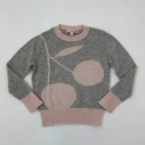 Bonpoint Grey Cashmere Cherry Motif Jumper: 4 Years