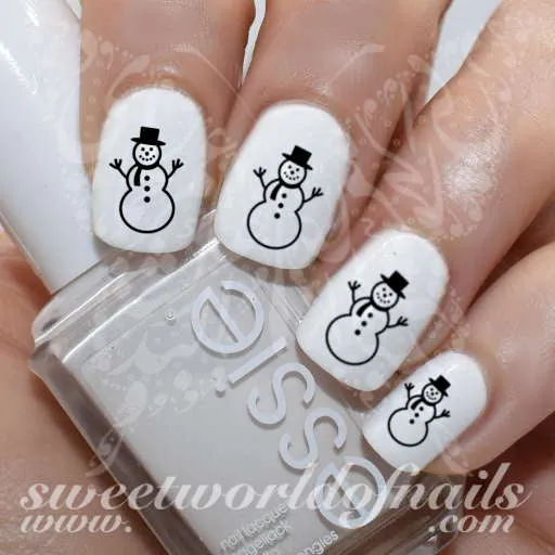 Christmas Nail Art Snowman Nail Water Decals