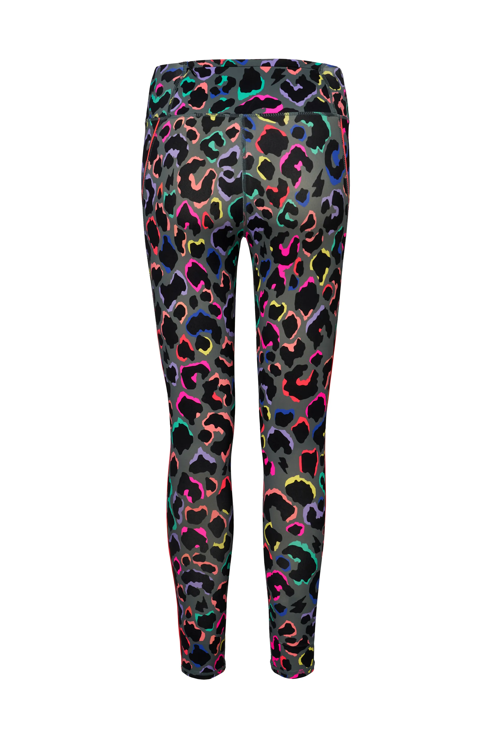 Dark Khaki with Rainbow Shadow Leopard 7/8 Length Active Leggings