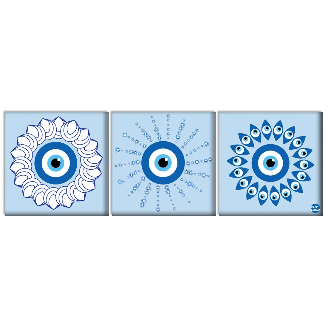 Decorative Wall Art Décor for Bedroom Dining Area Set of 3 - Evil Eye Protector