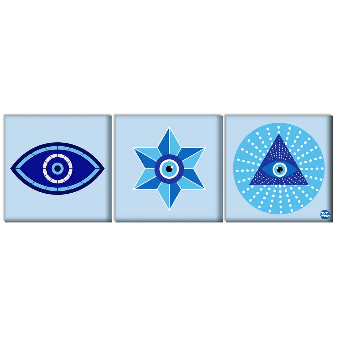 Decorative Wall Art Décor for Bedroom Dining Area Set of 3 - Evil Eye Protector