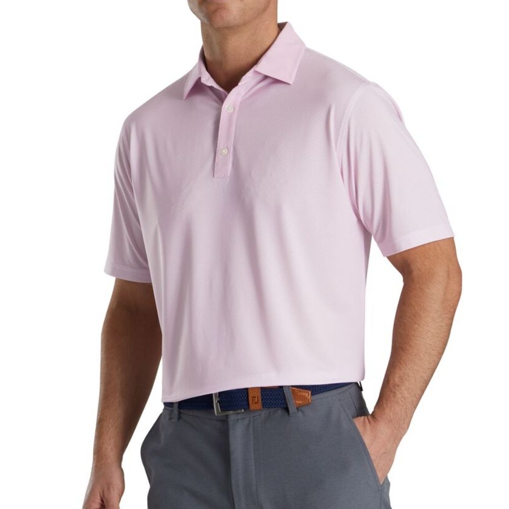 Footjoy Stretch Lisle Mini Check Print Polo (Previous Season Style)