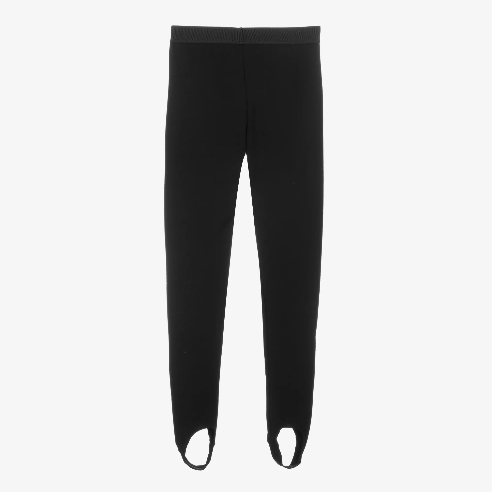 Girls Black Milano Jersey Stirrup Leggings