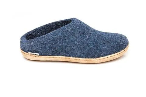 Glerups Denim Felt Open-Heel Slipper - B-10