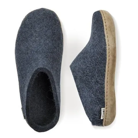 Glerups Denim Felt Open-Heel Slipper - B-10