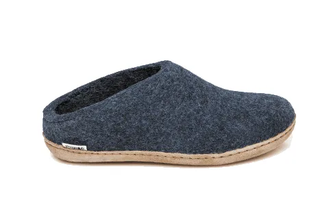 Glerups Denim Felt Open-Heel Slipper - B-10