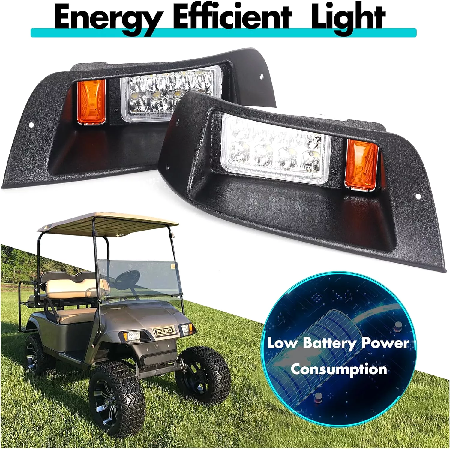 Golf cart LED headlights and taillights for Club Car DS Gas & Electric - 10L0L