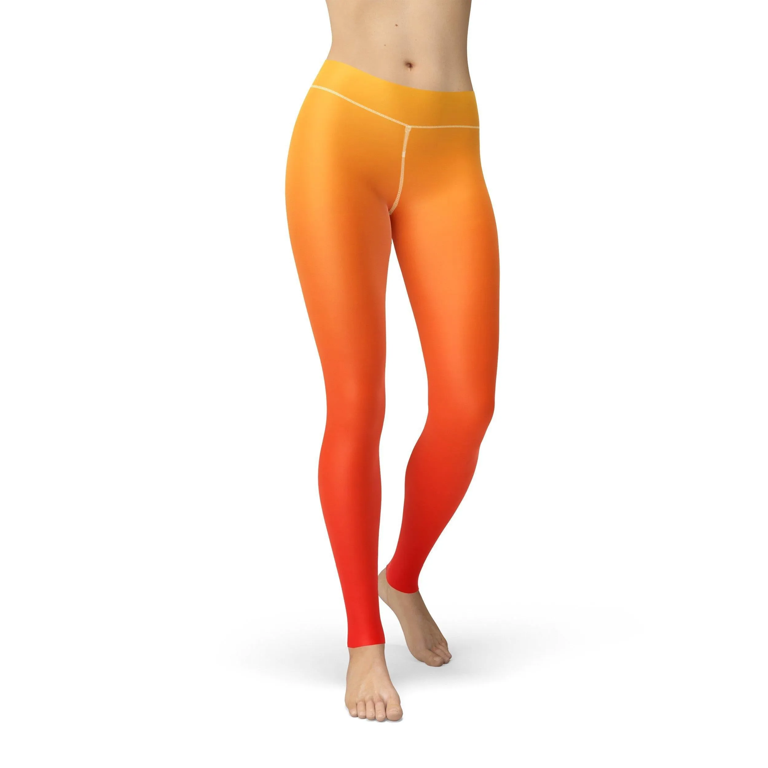 Jean Yellow Red Ombre Leggings