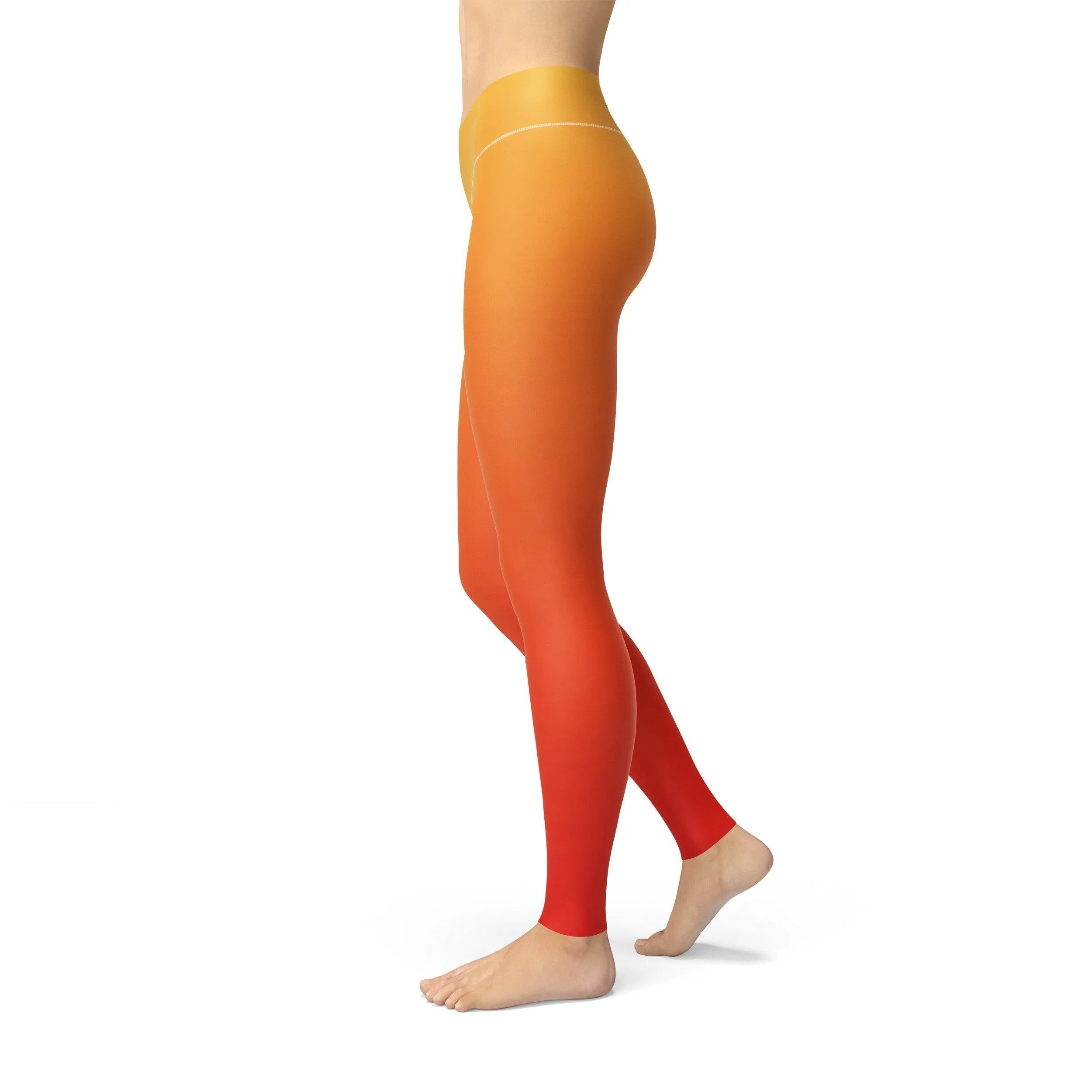 Jean Yellow Red Ombre Leggings