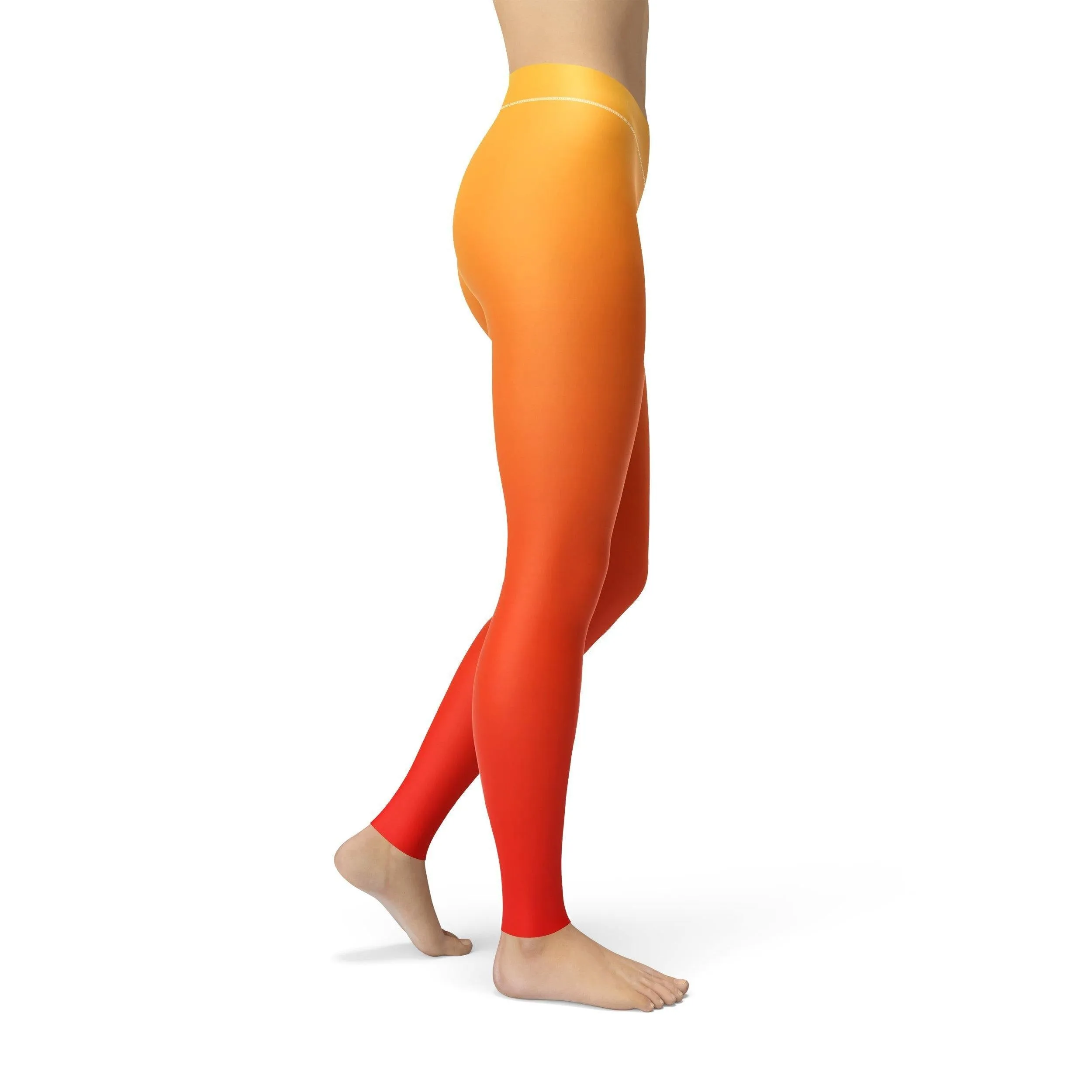 Jean Yellow Red Ombre Leggings