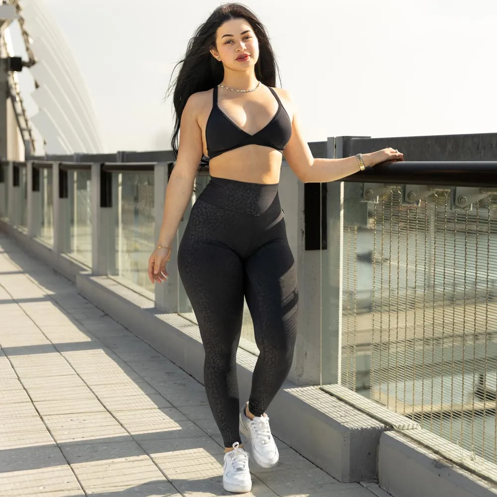 Luxe Leggings- Black Leopard