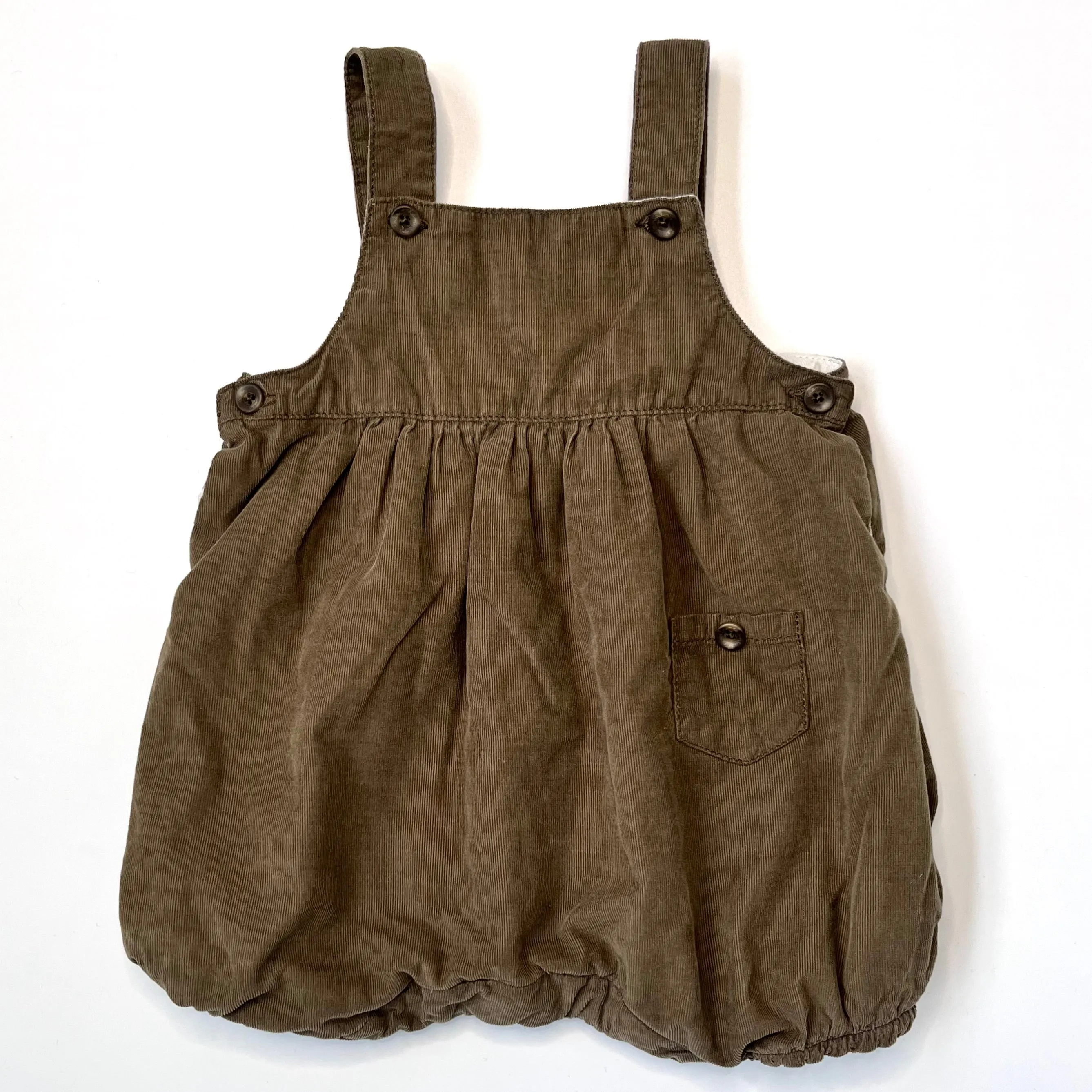 Marie-Chantal Brown Cord Romper: 12 Months