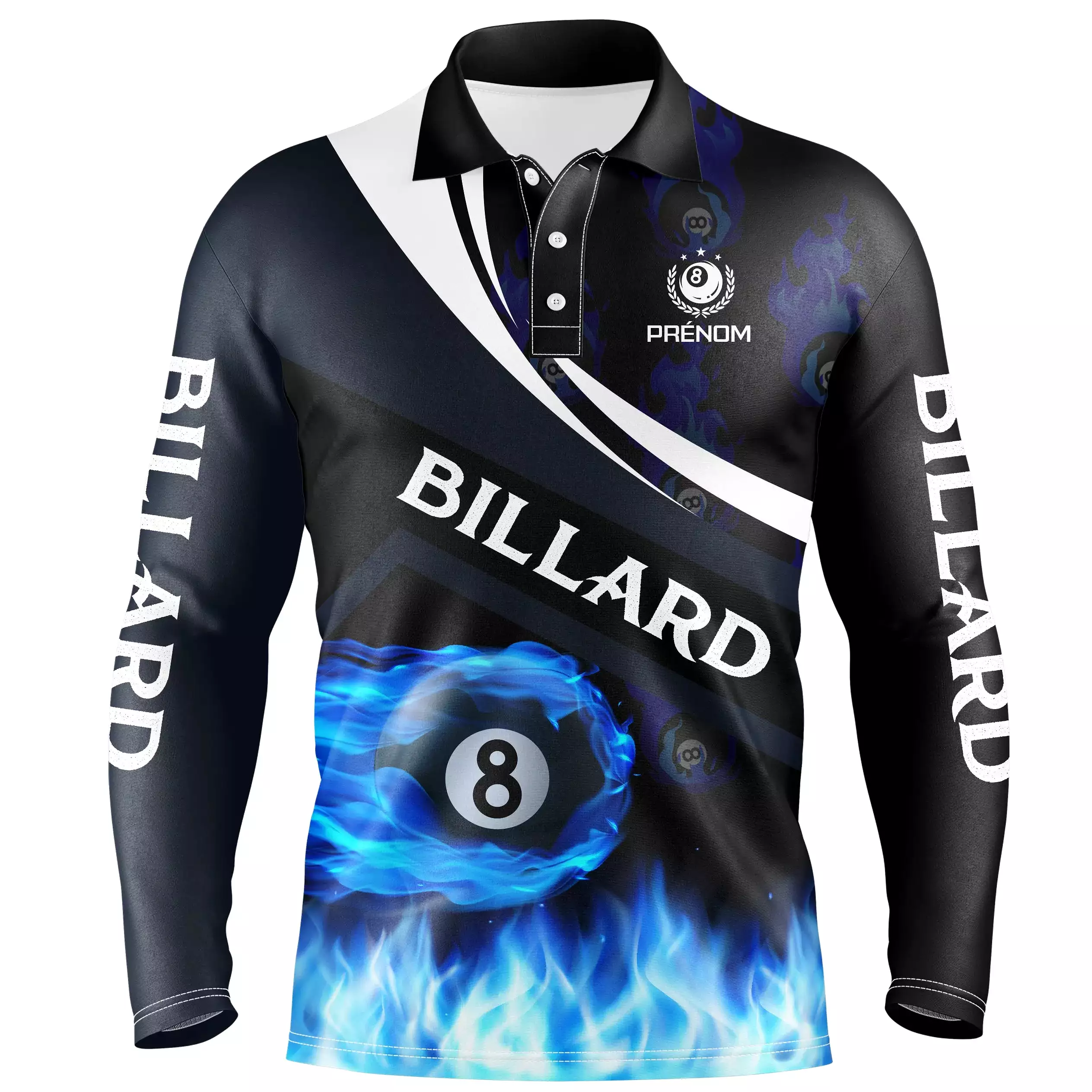 Polo De Billard Professionnel Avec Prénom Personnalisé - CT27062324