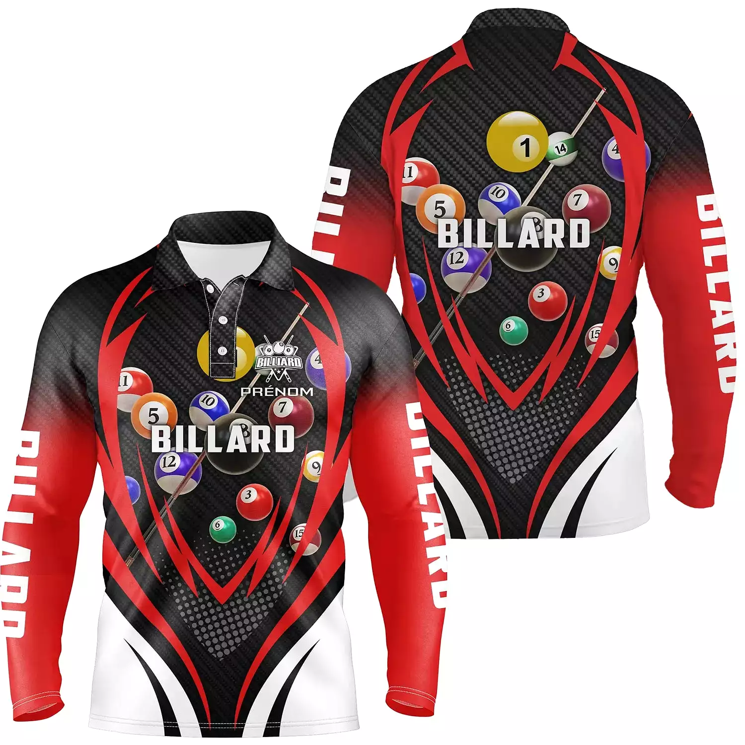 Polo De Billard Professionnel Personnalisé, Polo Homme Et Femme Manche Court Et Manche Longue - CT27062312