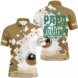 Polo Humour Papa, CadeauPersonnalisé Bouliste, J'ai Deux Titres Papa Et Bouliste - CT03122224