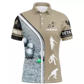 Polo Personnalisé Pétanque - Motif Boules, Bouliste, Sable Terrain - Cadeau Unique pour Fans Pétanque - CT08072312