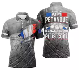 Polo Pétanque, Cadeau Personnalisé Bouliste, Drapeau France, Je Suis Un Papy Pétanque - CT03122228