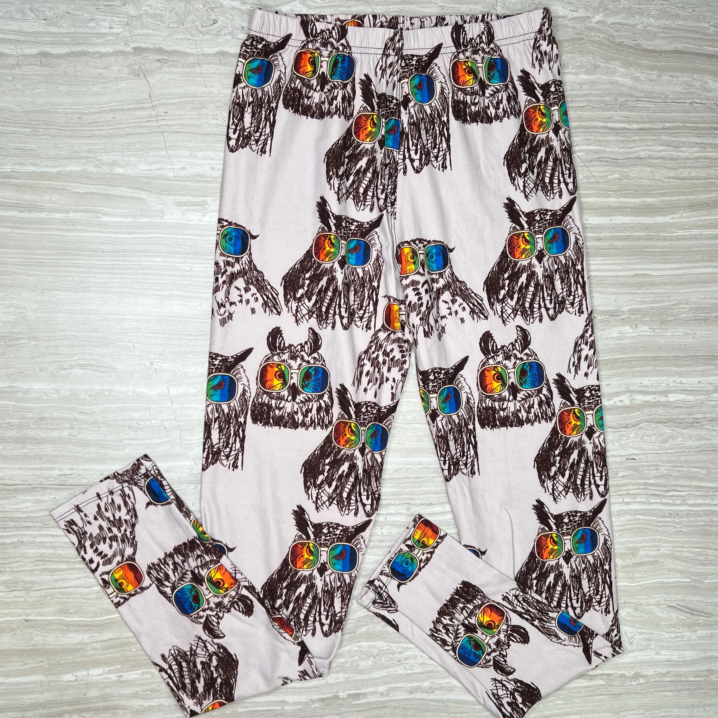 Rainbow Glasses Owl Print Leggings