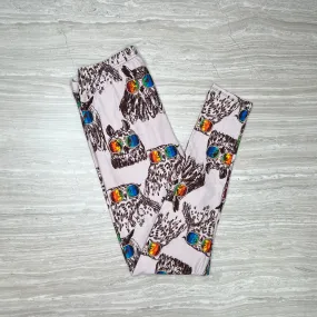 Rainbow Glasses Owl Print Leggings