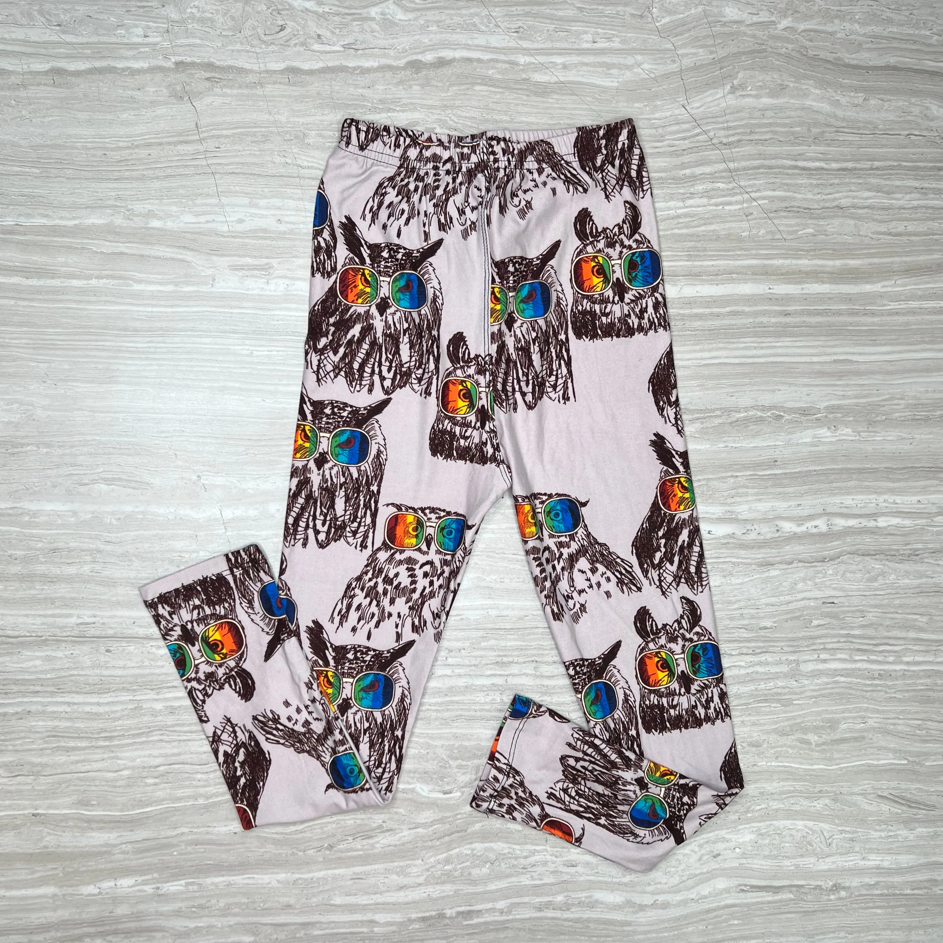 Rainbow Glasses Owl Print Leggings