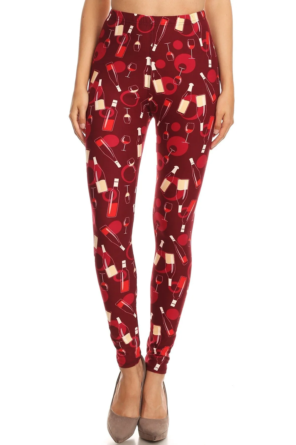 Red White Wine Soft Leggings