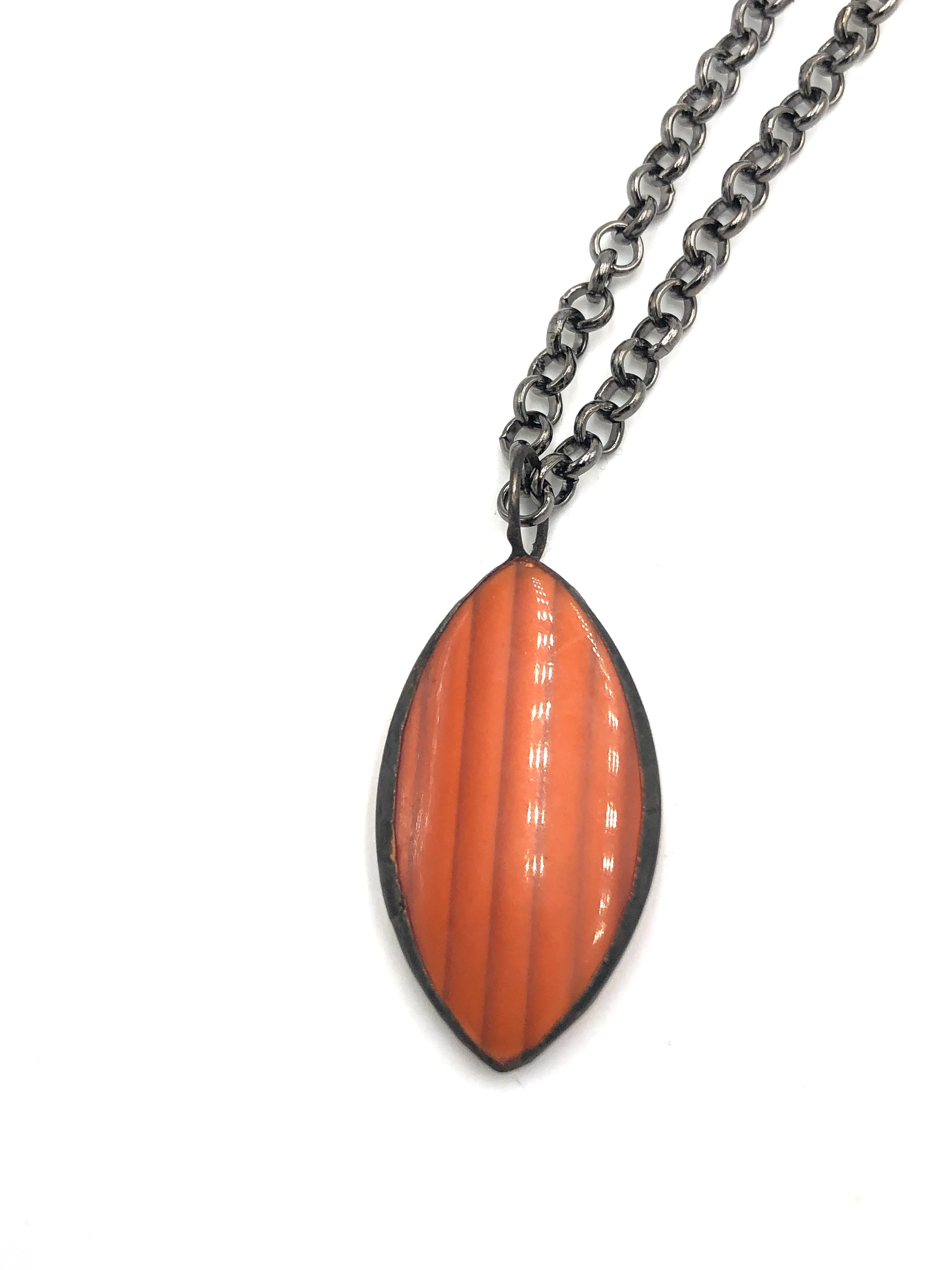 Rust Moonglow Stipe Petal Layering Necklace