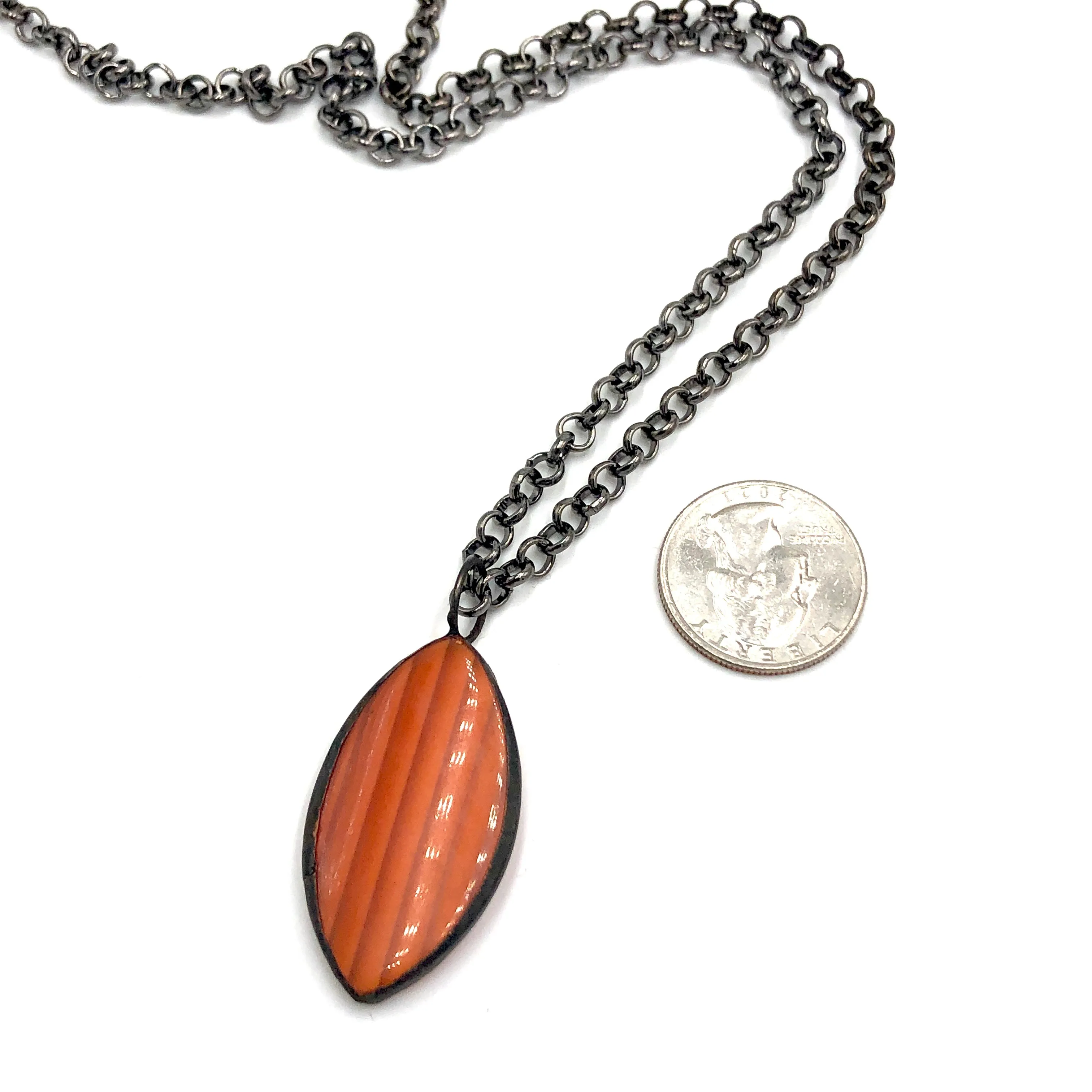 Rust Moonglow Stipe Petal Layering Necklace