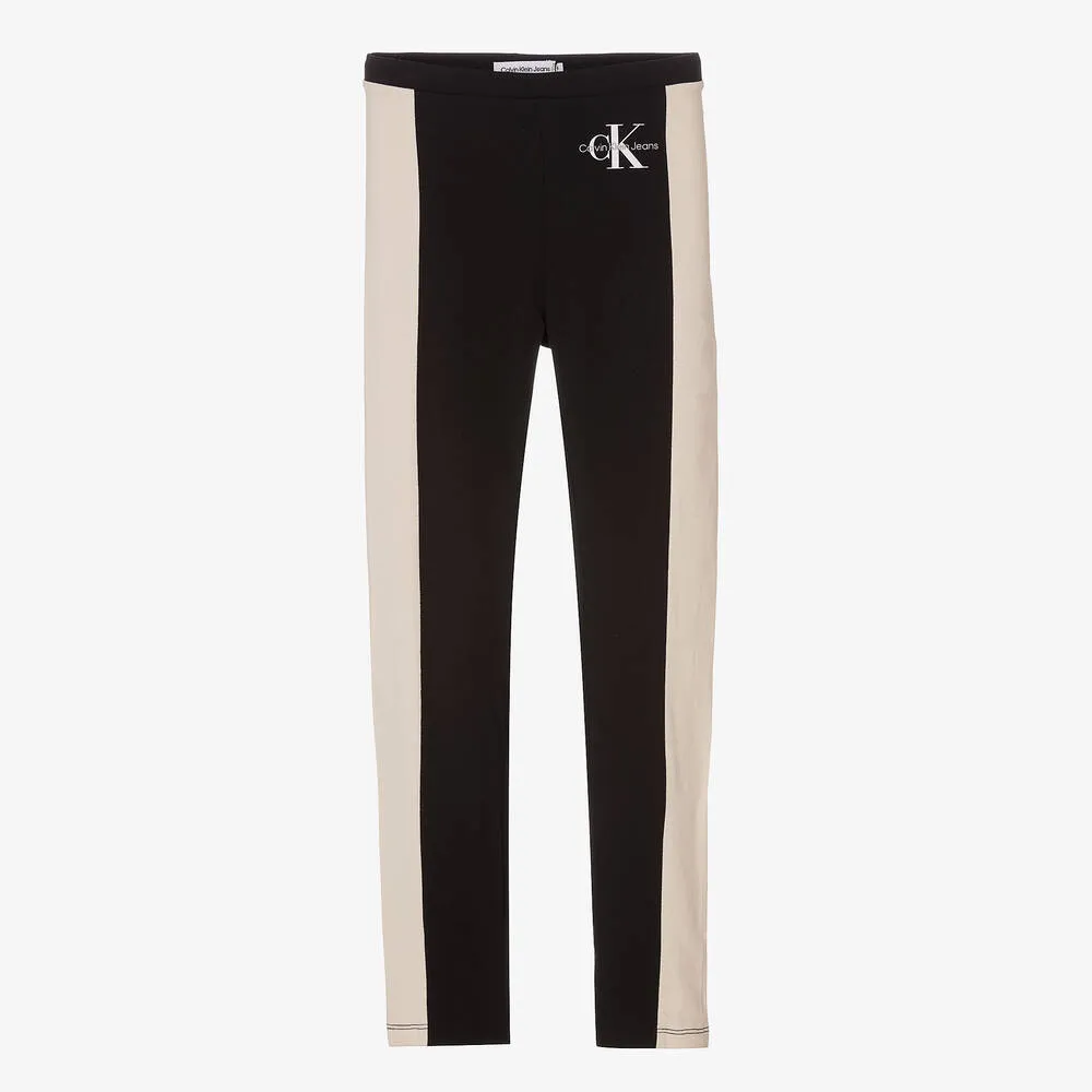 Teen Girls Black Logo Leggings