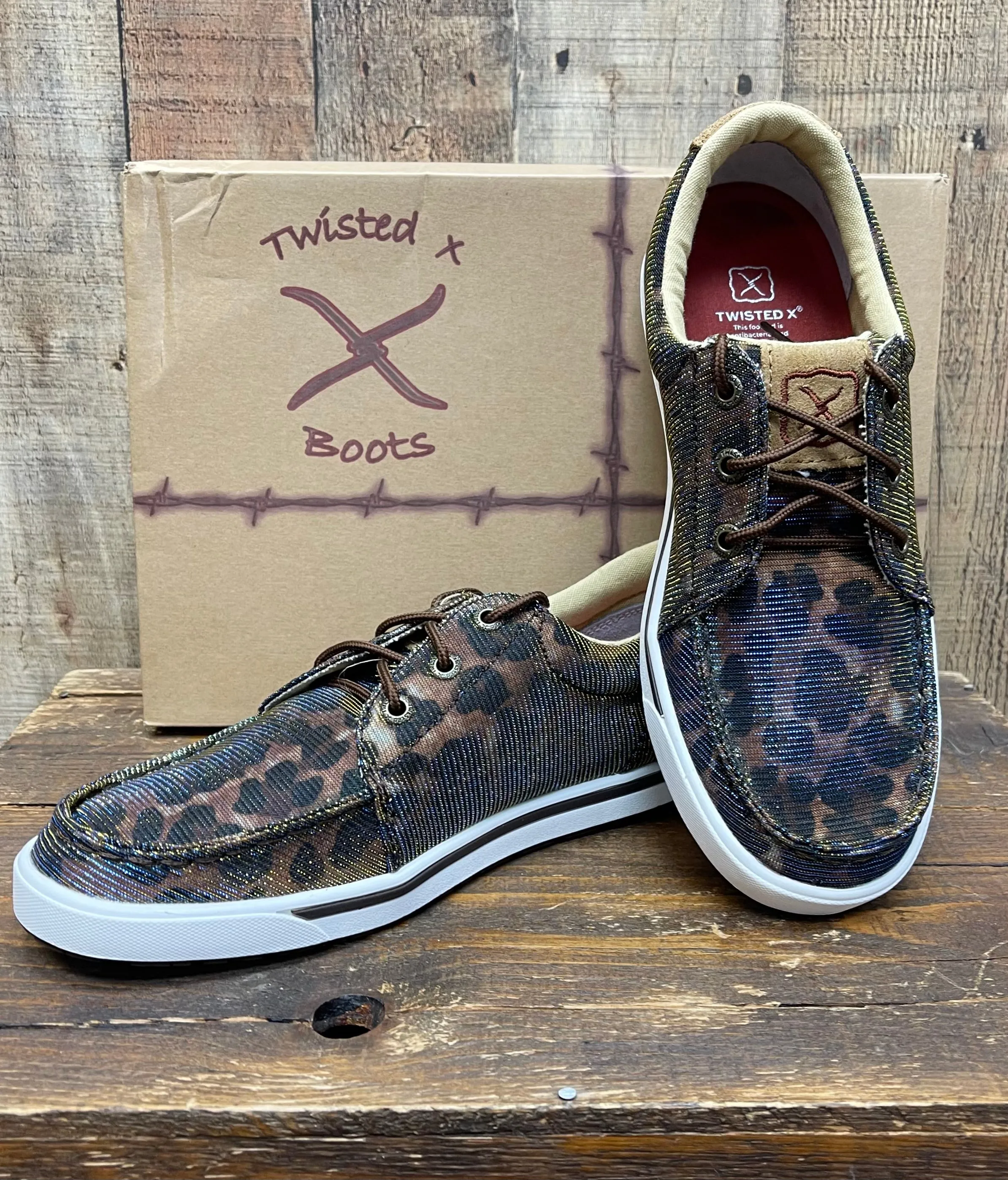 Twisted X Kicks - Shiny Leopard/Brown