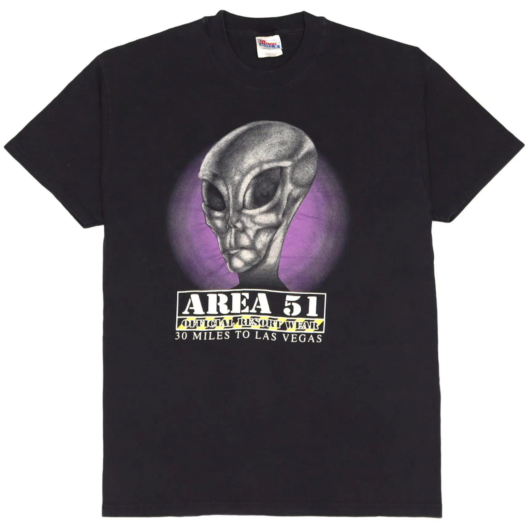 Vintage 90's Area 51 Alien Hanes Black T-shirt