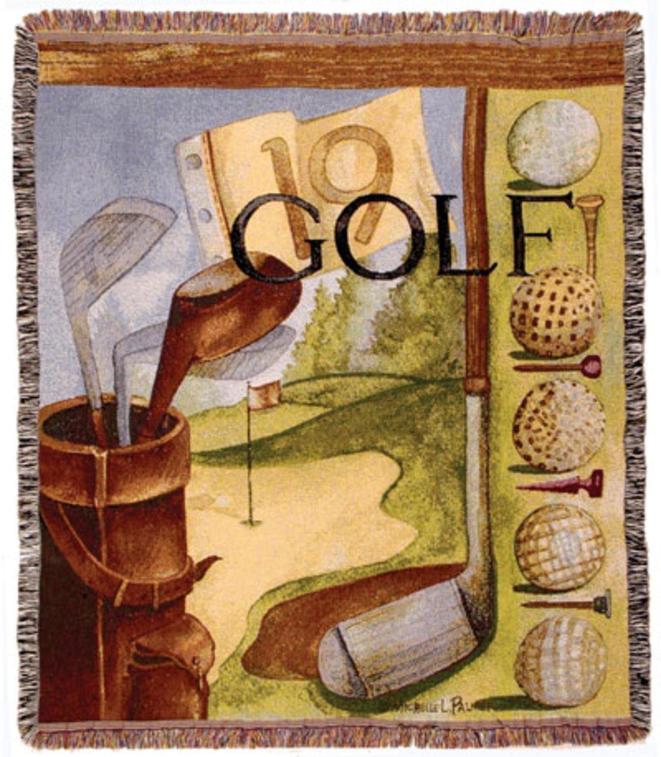 Vintage Golf Throw Blanket 50 x 60