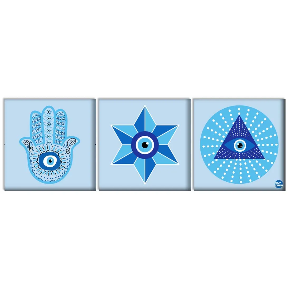 Wall Art for Bedroom Living Area Decor Hanging Set of 3 - Evil Eye Protector