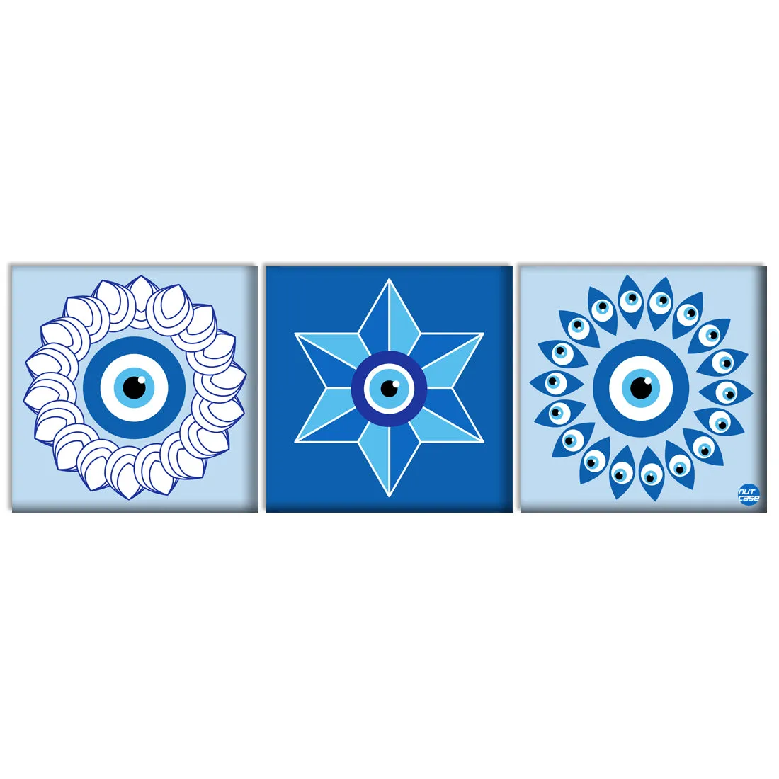 Wall Art for Bedroom Living Area Decor Hanging Set of 3 - Evil Eye Protector