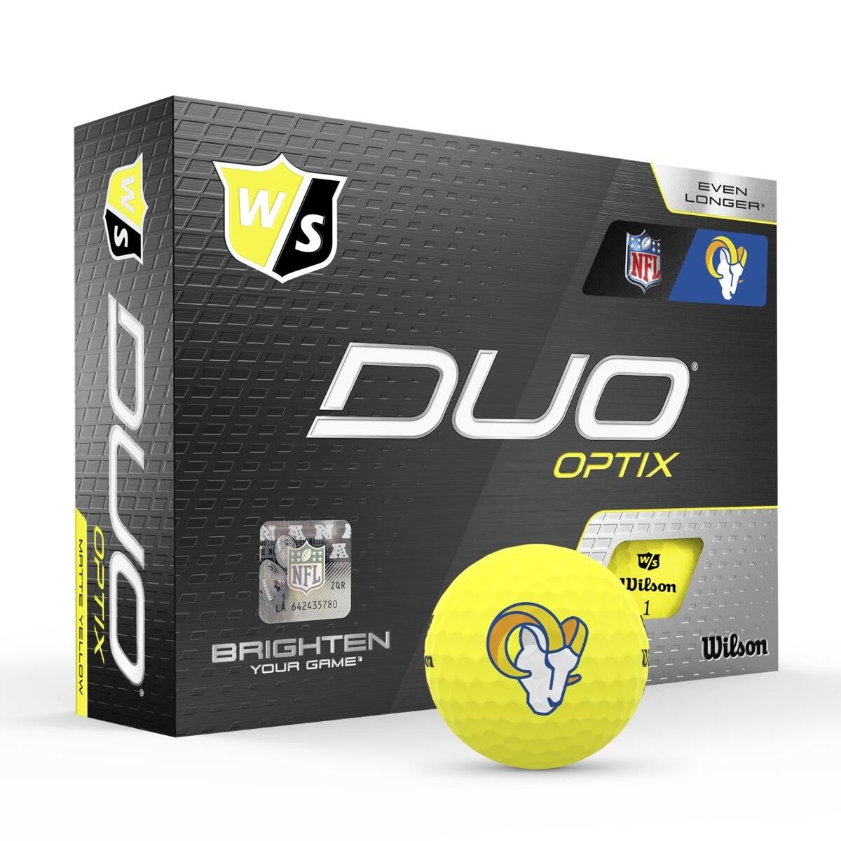 Wilson Staff Duo Optix NFL Team Licensed Golf Balls - Matte Yellow