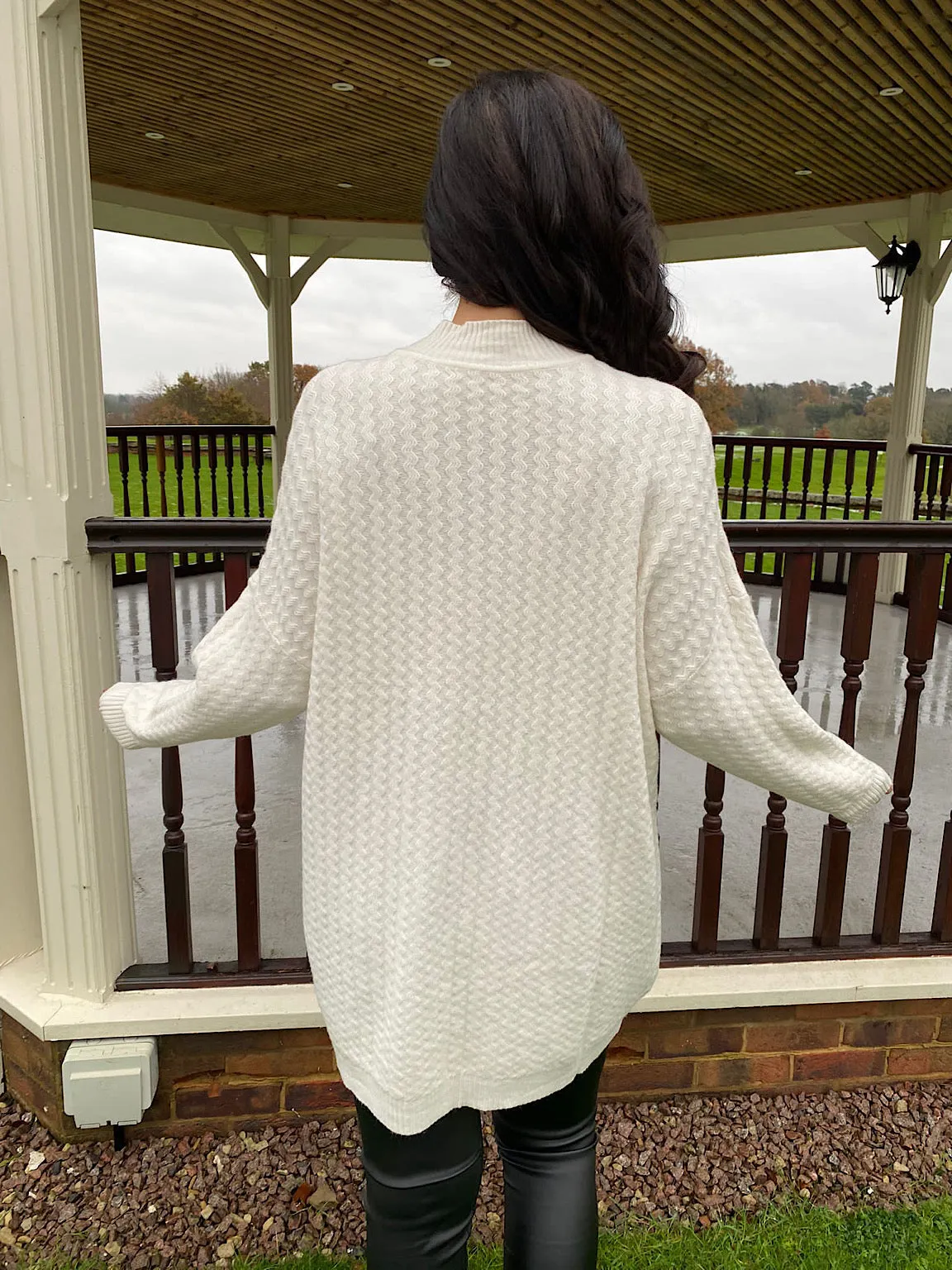 Winter White Premium Scallop Pattern Knit Ella